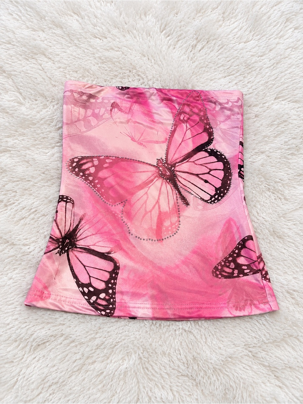 Pink Butterfly Print Women’s tube top